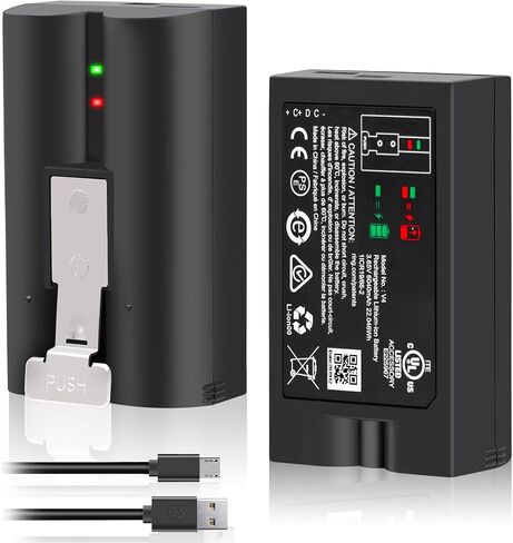 1-Pack 6040mAh Replacement Battery for Ring-Doorbell Camera 2/3/4/3Plus, Spotlight Camera and Stick Up Cam, Rechargeable Upgraded Lithium Li-ion Batteries 3.65V Camera Indoor Outdoor V4 with USB Cable in Saudi Arabia