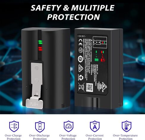 1-Pack 6040mAh Replacement Battery for Ring-Doorbell Camera 2/3/4/3Plus, Spotlight Camera and Stick Up Cam, Rechargeable Upgraded Lithium Li-ion Batteries 3.65V Camera Indoor Outdoor V4 with USB Cable in Saudi Arabia