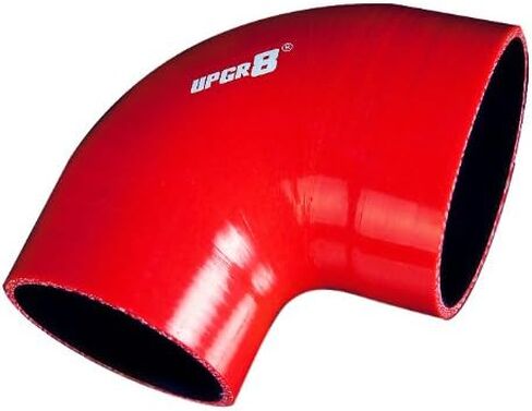Universal 4-Ply High Performance 90 Degree Elbow Reducer Coupler Silicone Hose (3.5"(89MM) to 4.0"(102MM), Red) in Saudi Arabia