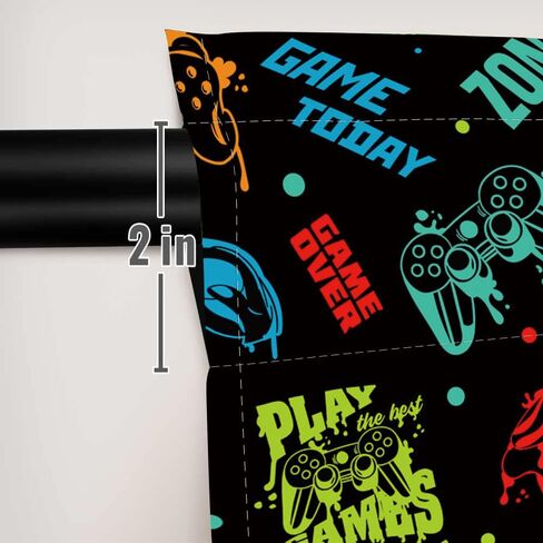 لعبة فيديو وحدة تحكم ليلية للأطفال الأولاد ستائر نافذة للأولاد في سن المراهقة غرفة نوم ألعاب وحدة تحكم لوحة ألعاب على الطراز الحديث ستارة غرفة سواد حرارية 2 لوح 82 × 84 بوصة in Kuwait