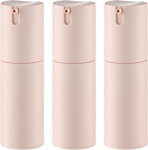 زجاجات ضخ بدون هواء سعة 1 أونصة، حاوية لوشن للسفر، حاويات للعناية بالبشرة للمرطب (بلاستيك، وردي غير لامع، 3 قطع) in Kuwait