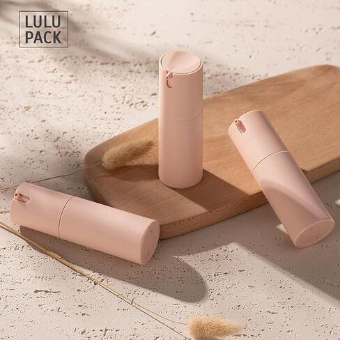 زجاجات ضخ بدون هواء سعة 1 أونصة، حاوية لوشن للسفر، حاويات للعناية بالبشرة للمرطب (بلاستيك، وردي غير لامع، 3 قطع) in Kuwait