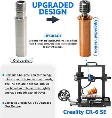 CR-6 SE ثنائي المعدن لكسر الحرارة، ترقية سبائك التيتانيوم لكسر الحرارة + الحلق المعدني ثنائي النحاس المطلي لخيوط Creality CR-6 SE 1.75 مم in Saudi Arabia