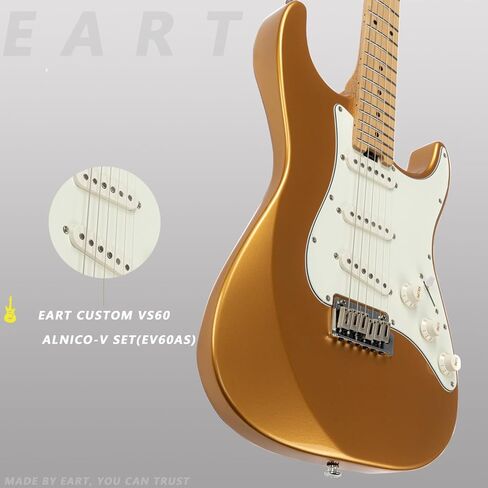 EART NK-VS60 6 سلسلة جيتار كهربائي ذو جسم صلب، جسم الماهوجني المحمص، جيتار كهربائي كامل الحجم التقاطات ألنيكو-V، جيتار كهربائي بنظام تريمولو in Kuwait