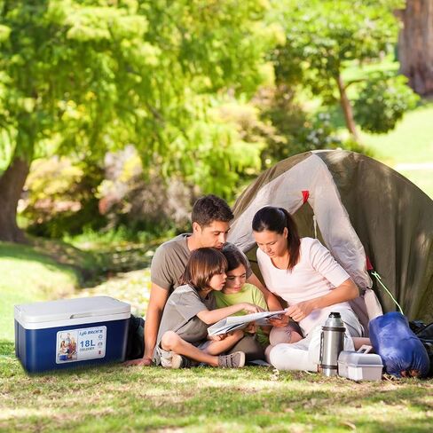 LifeBROS 19qt Insulated Portable Cooler Leak-Proof Airtight Ice Chest Dry Box Hard Cooler Plus Ice Packs for Travel, BBQ, Camping, Picnic-Blue in Saudi Arabia