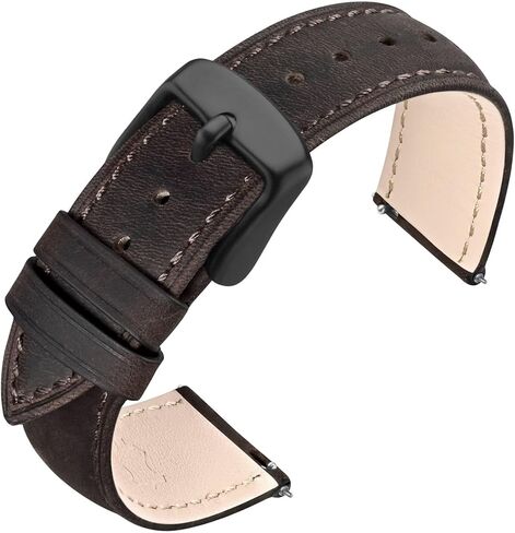 ANNEFIT Retro Watch Band, Crazy Horse Leather Watch Strap with Quick Release, Choice of Width 18mm 19mm 20mm 21mm 22mm in Kuwait