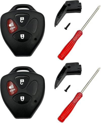Key Fob Shell Case Replacement for 3 Button Toyota,Key Fob Cover with Screwdriver,Compatible for 2006-2018 Toyota 4Runner Corolla Matrix RAV4 Venza Yaris Scion iQ tC xB Key fob (3Button-2Pcs) in Saudi Arabia