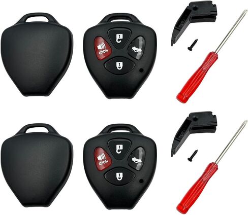 Key Fob Shell Case Replacement for 3 Button Toyota,Key Fob Cover with Screwdriver,Compatible for 2006-2018 Toyota 4Runner Corolla Matrix RAV4 Venza Yaris Scion iQ tC xB Key fob (3Button-2Pcs) in Saudi Arabia