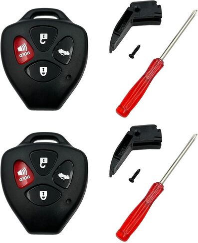 Key Fob Shell Case Replacement for 3 Button Toyota,Key Fob Cover with Screwdriver,Compatible for 2006-2018 Toyota 4Runner Corolla Matrix RAV4 Venza Yaris Scion iQ tC xB Key fob (3Button-2Pcs) in Saudi Arabia