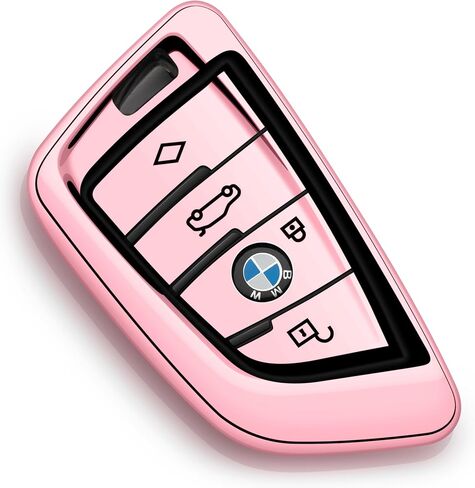 متوافق مع غطاء BMW Key Fob الوردي الواقي لسلسلة مفاتيح السيارة 230i 330i 430i 440i 530e 530i 540i 740i 745e 750i 840i M2 M235i M240i M3 M340i M4 X1 X2 X3 X4 X5 X6 X7 in Kuwait