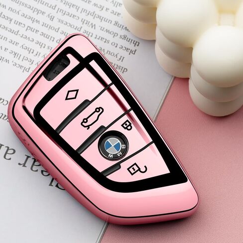متوافق مع غطاء BMW Key Fob الوردي الواقي لسلسلة مفاتيح السيارة 230i 330i 430i 440i 530e 530i 540i 740i 745e 750i 840i M2 M235i M240i M3 M340i M4 X1 X2 X3 X4 X5 X6 X7 in Kuwait