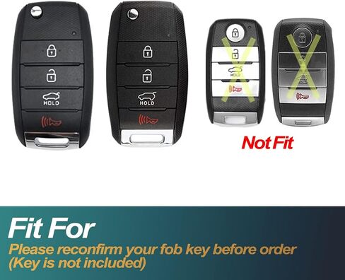 غطاء FEYOUN Key Fob متوافق مع Kia Forte Optima Rio Sedona Sorento Soul Sportage Hyundai Elantra Genesis Sonata Flip 4 أزرار TPU عن بعد بدون مفتاح غطاء حماية ملحقات غطاء حماية، أسود in Kuwait