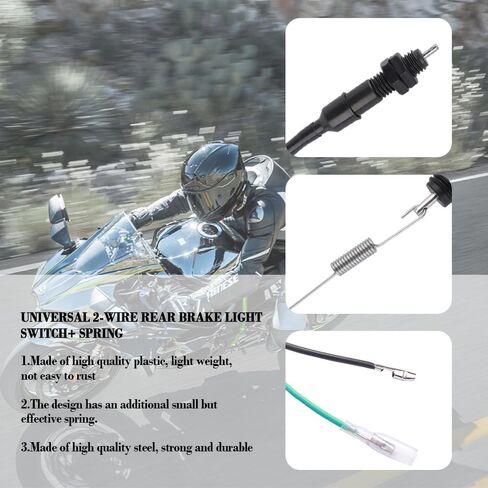 مفتاح ضوء فرامل الدراجة النارية، مفتاح فرامل خلفي مع طقم زنبركي متوافق مع دراجة Honda Yamaha Kawasaki Scooter ATV Bike، ملحقات الدراجات النارية العالمية مفتاح أضواء الذيل in Kuwait