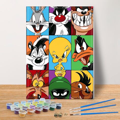 مجموعات الطلاء المؤطرة بالأرقام من MOGTAA للبالغين المبتدئين، طلاء كرتوني بالأرقام للفتيات من سن 8 إلى 12 عامًا، مجموعات الطلاء الزيتي DIY للديكور المنزلي (12 × 16 بوصة) in Kuwait