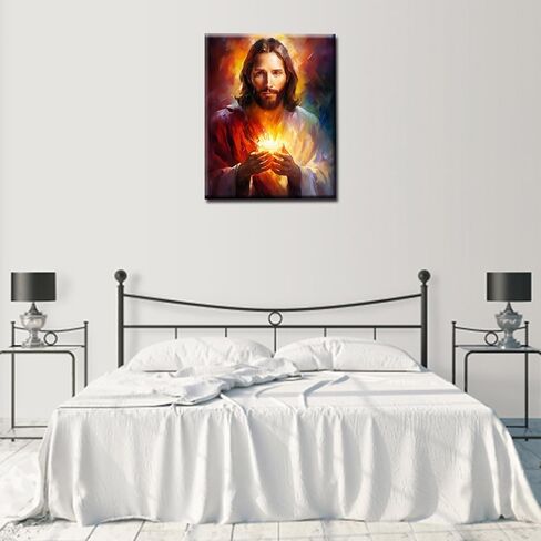 Tucocoo Jesus Christ Paint by Number for Adults Beginner, DIY Oil Painting Kits on Canvas with Brushes and Acrylic Pigment, Holdin The Cross Christian Pictures for Home Decor 16x20 inch (Frameless) in Saudi Arabia