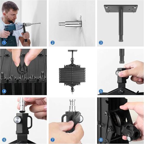 Konseen 2M التصوير الفوتوغرافي نظام السكك الحديدية السقف ضوء الفيديو جبل دعم عدة مع ملحقات حبل السلامة للبث المباشر استوديو التصوير الفوتوغرافي فلاش سوفت بوكس ​​عاكس المعدات المتخصصة in Kuwait