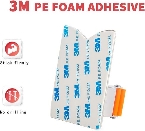 Broom and Mop Holder Wall Mounted, Stainless Steel Self Adhesive Single Broom Hanger Hook, Heavy Duty Organizer Rack, V-Shape Orange, 4 Pack in Saudi Arabia