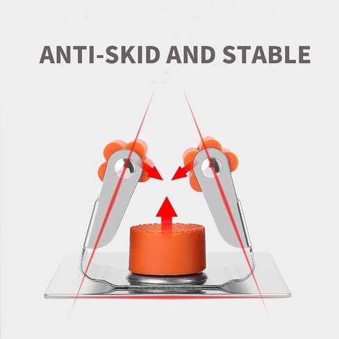 Broom and Mop Holder Wall Mounted, Stainless Steel Self Adhesive Single Broom Hanger Hook, Heavy Duty Organizer Rack, V-Shape Orange, 4 Pack in Saudi Arabia