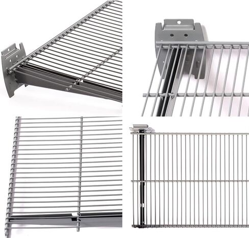 lesolar 2Pcs Metal Slat Wall Shelves 12 x 24 inch Wall Mounted Storage Shelf for Slatwall Accessories Garage Organizer for Shoes Baseball Glove Sundries in Kuwait