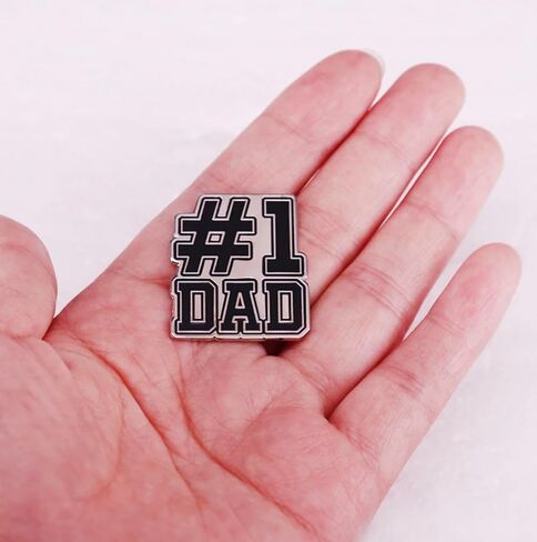 Number One Dad #1 Father's Day Father Husband Funny Joke Slang Saying 1.25" Enamel Pin Badge in Saudi Arabia