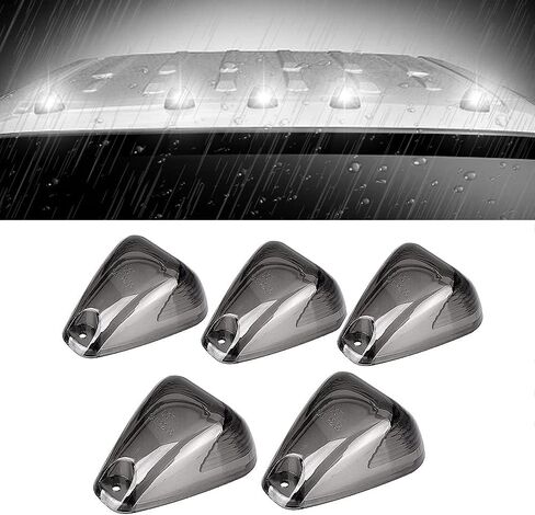 5 X Cab Marker Light Cover, Compatible with 1999-2016 Ford F250 F350 F450 F550 F650 F750 E150 E250 E350 E450 Super Duty Pickup Trucks Cab Roof Running Light, Top Clearance Light(Amber Cover) in Kuwait