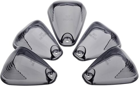 5 X Cab Marker Light Cover, Compatible with 1999-2016 Ford F250 F350 F450 F550 F650 F750 E150 E250 E350 E450 Super Duty Pickup Trucks Cab Roof Running Light, Top Clearance Light(Amber Cover) in Kuwait