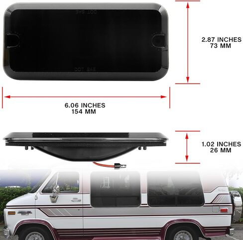 استبدال أضواء علامة الجانب LED لشاحنات سلسلة 1968-1972 Chevy C/K 1968-1996 GMC G/P Series Vans Amber Front & Rear مصابيح إشارة جانبية حمراء عدسات مدخنة OEM Fender Sidemarker Clearance Light Kit in Saudi Arabia