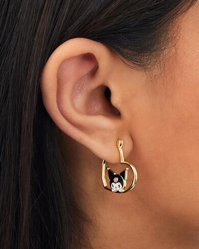 Sanrio Kuromi Earrings, Gold Tone Flash-Plated Hello Kitty Jewelry for Women Official License, Hello Kitty and Friends in Saudi Arabia