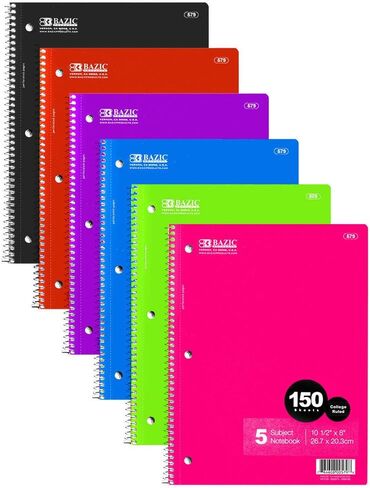 BAZIC C/R 150 Ct. 5-Subject Spiral Notebook in Saudi Arabia