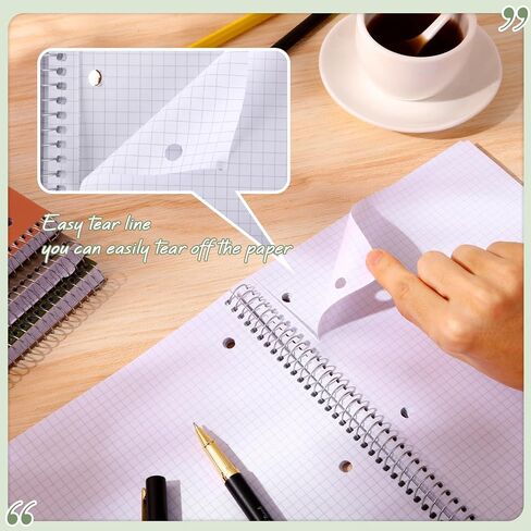 12 Pcs 1 Subject Spiral Notebook 5 x 5 Graph Ruled (5 Squares/inch) Notebook 8 x 10 1/2 In Spiral Journal Notebook 3 Hole Divider Pockets Assorted Colors 100 Sheets(Simple Color) in Saudi Arabia