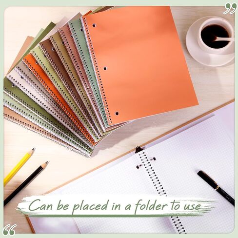 12 Pcs 1 Subject Spiral Notebook 5 x 5 Graph Ruled (5 Squares/inch) Notebook 8 x 10 1/2 In Spiral Journal Notebook 3 Hole Divider Pockets Assorted Colors 100 Sheets(Simple Color) in Saudi Arabia