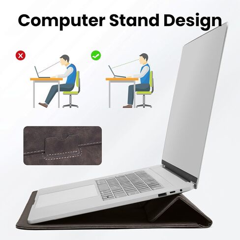 حافظة Omnpak لجهاز MacBook Air مقاس 15 بوصة، حافظة كمبيوتر محمول رفيعة طاردة للماء مع حامل لجهاز MacBook Air M3/M2 الجديد مقاس 15.3 بوصة، وMacBook Pro 15 in Kuwait