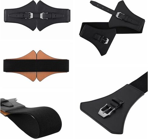 حزام فستان نسائي مرن واسع النطاق من Ayliss حزام خصر عصري عتيق من جلد البولي يوريثان وحفلات تنكرية in Kuwait