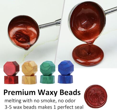 800 Pcs Assorted Color Wax Seal Beads Bulk, Andotopee Multicolor Sealing Wax Beads for Stamp Seals, Wax Sealing Pellets Red Green Blue Gold Orange Yellow for Wedding, Envelope Seal, DIY Craft in Saudi Arabia