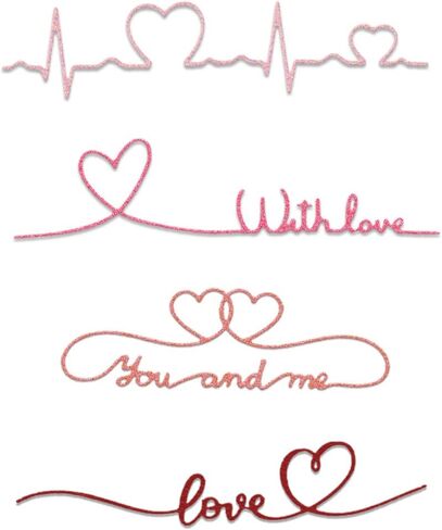 Valentines Cutting Dies for Card Making, Heartbeat Words Die Cuts Valentines Dies Embossing Stencil Template Tool for DIY Scrapbooking Paper Card and Photo Album Craft Decoration in Saudi Arabia