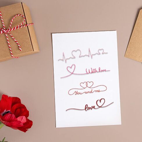 Valentines Cutting Dies for Card Making, Heartbeat Words Die Cuts Valentines Dies Embossing Stencil Template Tool for DIY Scrapbooking Paper Card and Photo Album Craft Decoration in Saudi Arabia