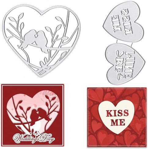 Valentines Cutting Dies for Card Making, Heartbeat Words Die Cuts Valentines Dies Embossing Stencil Template Tool for DIY Scrapbooking Paper Card and Photo Album Craft Decoration in Saudi Arabia