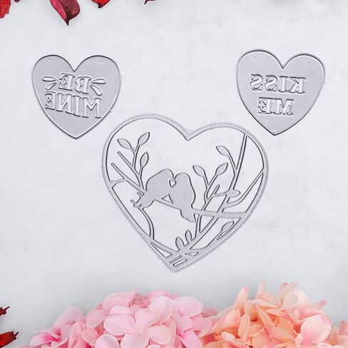 Valentines Cutting Dies for Card Making, Heartbeat Words Die Cuts Valentines Dies Embossing Stencil Template Tool for DIY Scrapbooking Paper Card and Photo Album Craft Decoration in Saudi Arabia