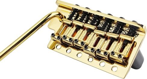 Guyker Tremolo Bridge Vintage Bent Steel Saddles and Zinc Block Compatible with Start ST Electric Guitar (GG-1004, Golden) in Saudi Arabia