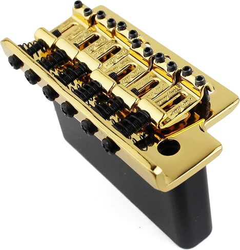 Guyker Tremolo Bridge Vintage Bent Steel Saddles and Zinc Block Compatible with Start ST Electric Guitar (GG-1004, Golden) in Saudi Arabia