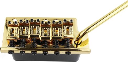 Guyker Tremolo Bridge Vintage Bent Steel Saddles and Zinc Block Compatible with Start ST Electric Guitar (GG-1004, Golden) in Saudi Arabia