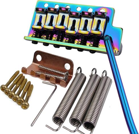 Guyker Tremolo Bridge Vintage Bent Steel Saddles and Zinc Block Compatible with Start ST Electric Guitar (GG-1004, Golden) in Saudi Arabia