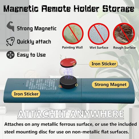 ulibermagnet حامل التحكم عن بعد المغناطيسي، 4 حزمة قوية التحكم عن بعد الجدار المغناطيسي للمنزل مكتب المدرسة rv السرير، منظم قوي للتحكم عن بعد للمفتاح، تلفزيون، مكيف الهواء، مذكرة مذكرة مقاطع in Kuwait