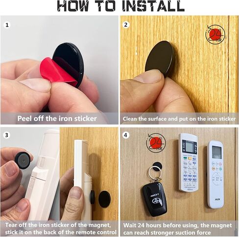 ulibermagnet حامل التحكم عن بعد المغناطيسي، 4 حزمة قوية التحكم عن بعد الجدار المغناطيسي للمنزل مكتب المدرسة rv السرير، منظم قوي للتحكم عن بعد للمفتاح، تلفزيون، مكيف الهواء، مذكرة مذكرة مقاطع in Kuwait