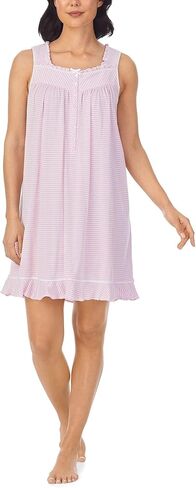 Eileen West 36" Short Sleeveless Nightgown Pink/White Stripe MD in Saudi Arabia