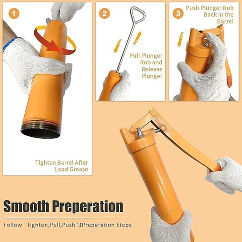 مسدس الشحوم، مجموعة مسدس الشحوم ذات الذراع الثقيلة 8000 رطل لكل بوصة مربعة، 14 أونصة أو 400 سم مكعب من الشحوم - تتضمن خرطومًا مرنًا مقاس 12 بوصة، و1 أنابيب تمديد معدنية، و1 قارنة توصيل قياسية معززة، و1 فوهة حادة من النوع in Kuwait