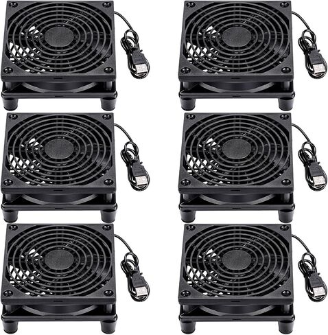 6 Pack 120mm USB Computer Fan 5V USB Cooling Fan Double Ball Bearing 50,000 Hours Life USB Powered Fan No Assembly Required Xbox Cooling Fan for Cooling PC Receiver DVR TV Box Router in Saudi Arabia