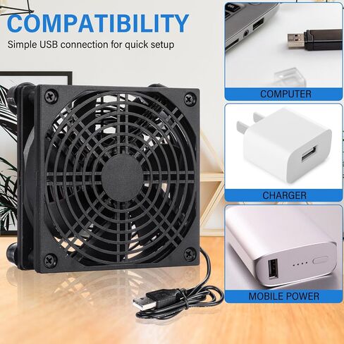 6 Pack 120mm USB Computer Fan 5V USB Cooling Fan Double Ball Bearing 50,000 Hours Life USB Powered Fan No Assembly Required Xbox Cooling Fan for Cooling PC Receiver DVR TV Box Router in Saudi Arabia