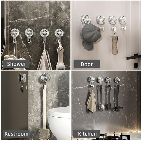 Kitchen Suction Hooks Heavy Duty for Inside Shower Bathroom Suction Cup Hooks Waterproof Suction Cup Towel Hook Wall Hooks with Suction Cup for Glass Window 2 Pack in Kuwait