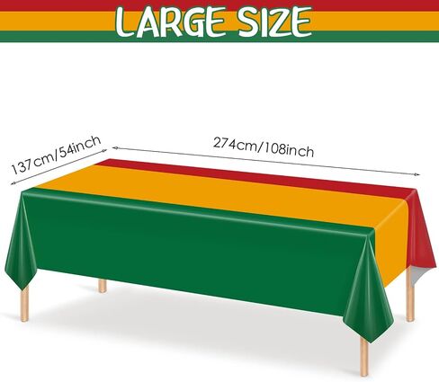 Capoda 6 Pack Juneteenth Tablecloths 108 x 54 Inch Large Happy Juneteenth Table Covers Freedom Day Table Covers June 19th African Afro American Independence Plastic Tablecloths for Juneteenth Party in Saudi Arabia